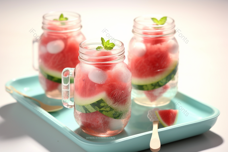 夏日冰爽西瓜水果水果茶汽水饮料,高清,摄影图,摄影图片,图片大全,摄影图免费下载